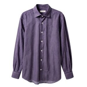 Miller Westby Mens Plaid Button Down Shirt XL Purple Blue Long Sleeve - CJ